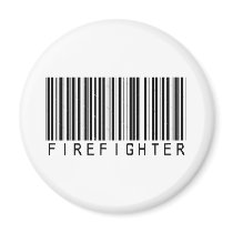 Firefighter Bar Code magnets by NotWorking Firefighter Bar Code magnets