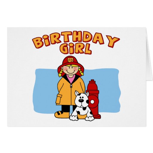 Firefighter Birthday Girl Stationery Note Card | Zazzle