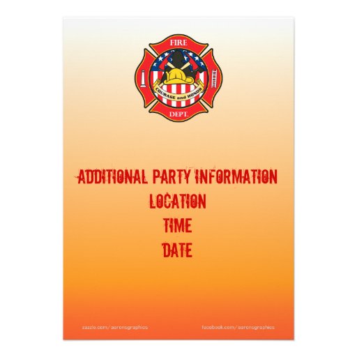 Firefighter Birthday Party Invitation