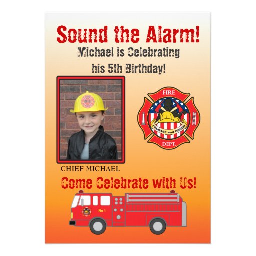 Firefighter Birthday Party Invitation