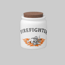 Firefighter Bull Dog Tough candy jars