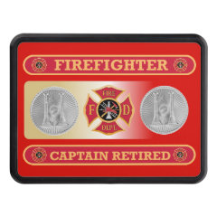 Firefighter Captain's Retired Shield Hitch Cover
