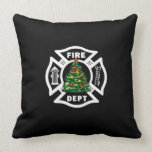 Firefighter Christmas Fire Dept Throw Pillow