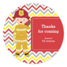 Firefighter Classic Round Sticker