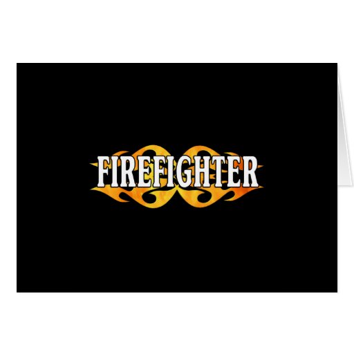 Firefighter Double Flames Greeting Cards