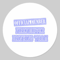 Firefighter Drinking Team Round Sticker
