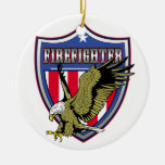 Firefighter Eagle Shield Ornament