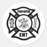 Firefighter EMT Round Sticker