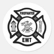 Firefighter EMT Round Sticker