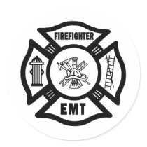 Firefighter EMT Round Sticker