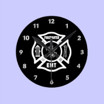 Firefighter EMT wall clocks