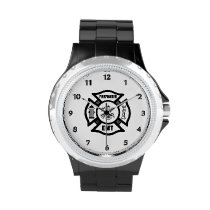 Firefighter EMT Wrist Watches at Zazzle