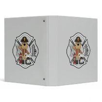 Firefighter Fire Dept Bear Vinyl Binders