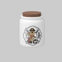 Firefighter Fire Dept Bear candy jars
