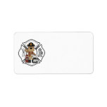 Firefighter Fire Dept Bear Personalized Address Labels