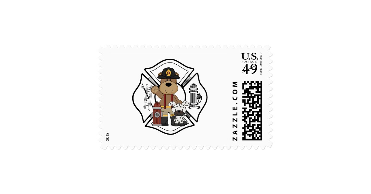 Firefighter Fire Dept Bear Stamp Zazzle