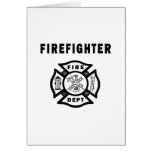 Firefighter Fire Dept Logo Greeting Cards