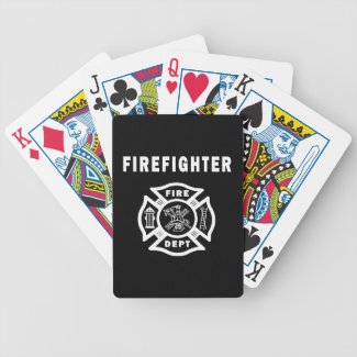 Firefighter Fire Dept Logo Playing Cards