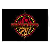 Firefighter Fire Logo Greeting Card