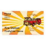 Firefighter Fire Truck Parking business cards