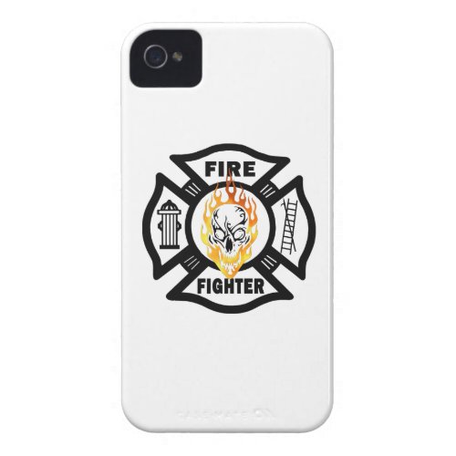 Firefighter Flaming Skull iPhone 4 Cover