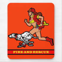 FIREFIGHTER GIRL1 mousepads by nassosvakalis FIREFIGHTER GIRL1 mousepads