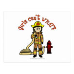 Firefighter Girl Postcard