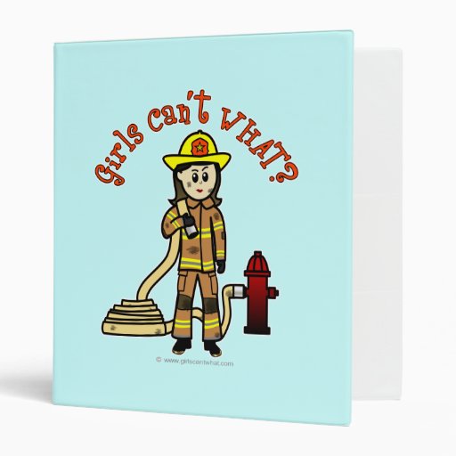 Firefighter Girl Vinyl Binder