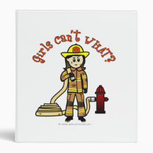 Firefighter Girl Vinyl Binder