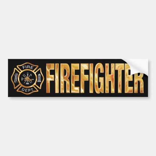 Firefighter Gold Bumper Sticker Zazzle