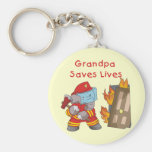Firefighter Grandpa T-shirts and Gifts Key Chain