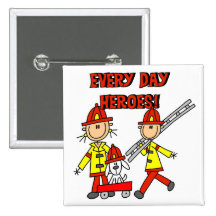 Firefighter Heroes Tshirts and Gifts Button