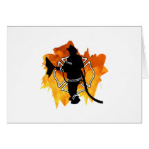 Firefighter IN Flames Greeting Card