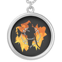Firefighter IN Flames Necklaces