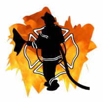 Firefighter IN Flames photo sculptures