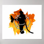 Firefighter IN Flames Poster