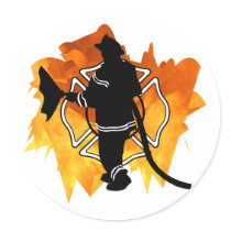 Firefighter in Flames Sticker by bonfirefirefighters Firefighter in Flames Sticker