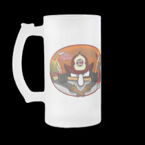 Firefighter Kilroy Frosted Glass Mug