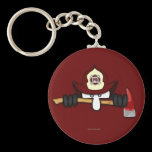 Firefighter Kilroy Keychain 2 keychains