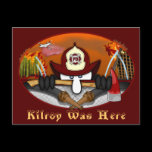 Firefighter Kilroy Postcard 2