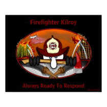 Firefighter Kilroy Poster posters