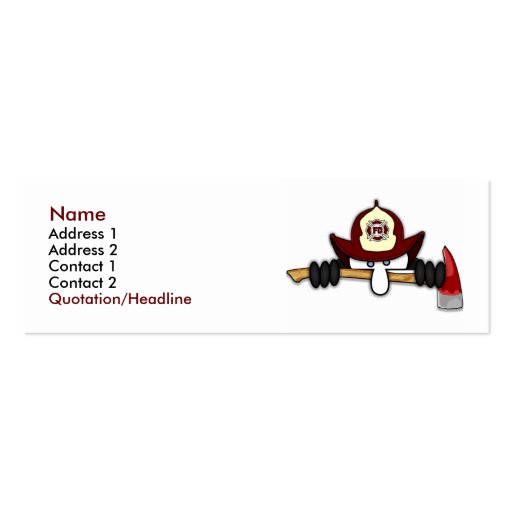 Firefighter Kilroy Profile Card 1 Business Cards (front side)