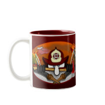 Firefighter Kilroy Red Mug
