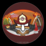 Firefighter Kilroy Sticker stickers