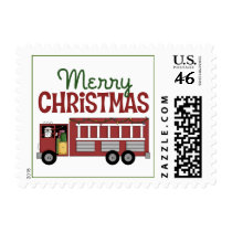 Firefighter Merry Christmas Postage