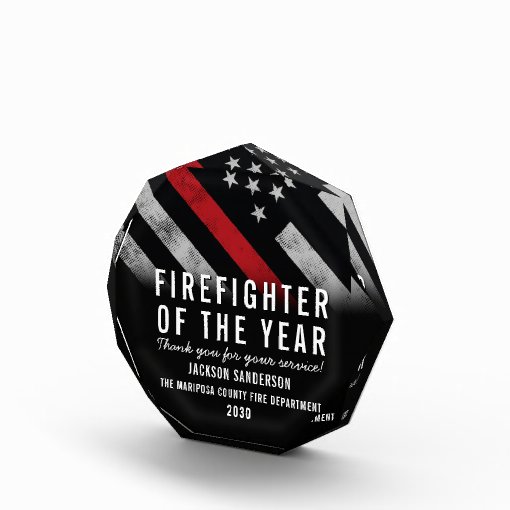 Firefighter Of The Year Employee Recognition Acrylic Award Zazzle