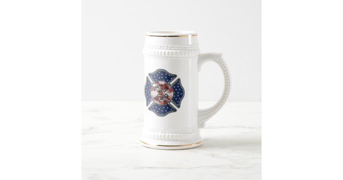 Firefighter Patriotic Beer Stein | Zazzle