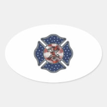 Firefighter Patriotic Maltese Sticker