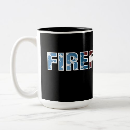 Firefighter Patriotic Two-Tone Coffee Mug