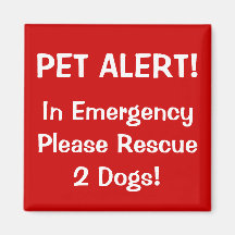 Firefighter Pet Alert! Refrigerator Magnet